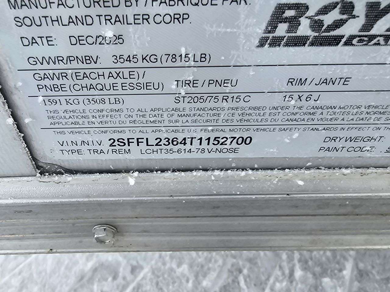 2026 Royal LCH 6' x 12' + V-Nose Cargo Trailer