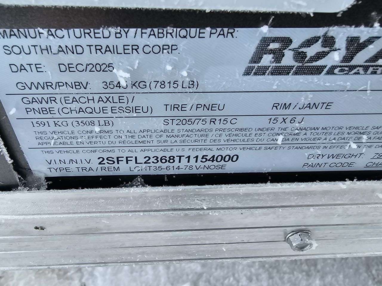 2026 Royal LCH 6' x 12' + V-Nose Cargo Trailer