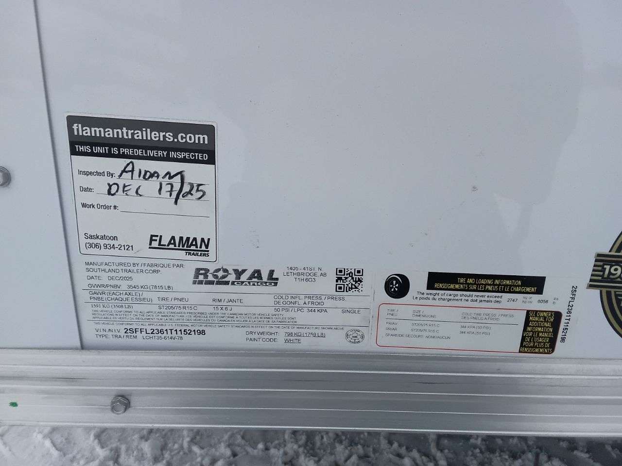 2026 Royal LCH 6' x 12' + V-Nose Cargo Trailer