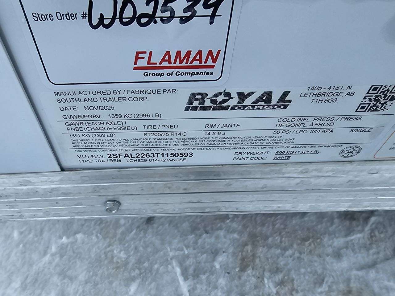 2026 Royal LCH 6' x 12' + V-Nose Cargo Trailer