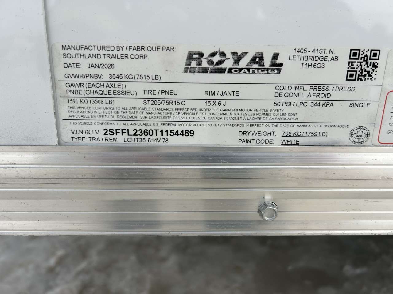 2026 Royal LCH 6' x 12' + V-Nose Cargo Trailer