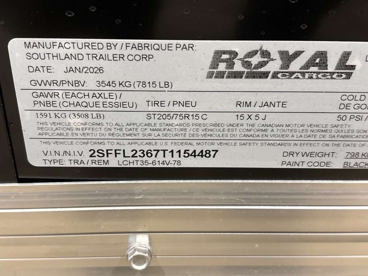 2026 Royal LCH 6' x 12' + V-Nose Cargo Trailer