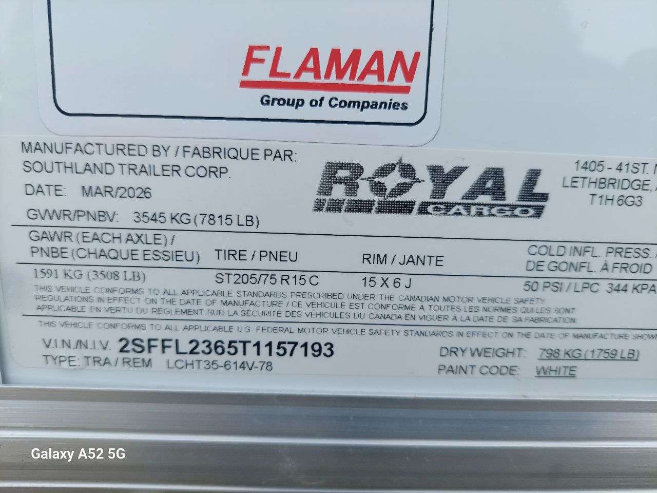 2026 Royal LCH 6' x 12' + V-Nose Cargo Trailer