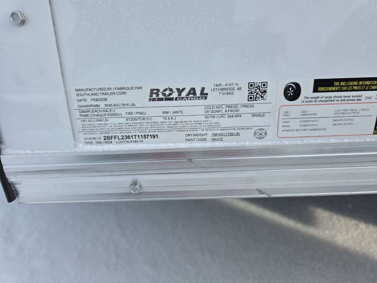 2026 Royal LCH 6' x 12' + V-Nose Cargo Trailer