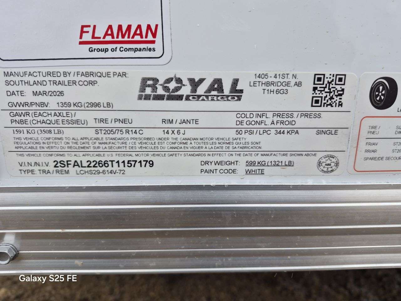 2026 Royal LCH 6' x 12' + V-Nose Cargo Trailer