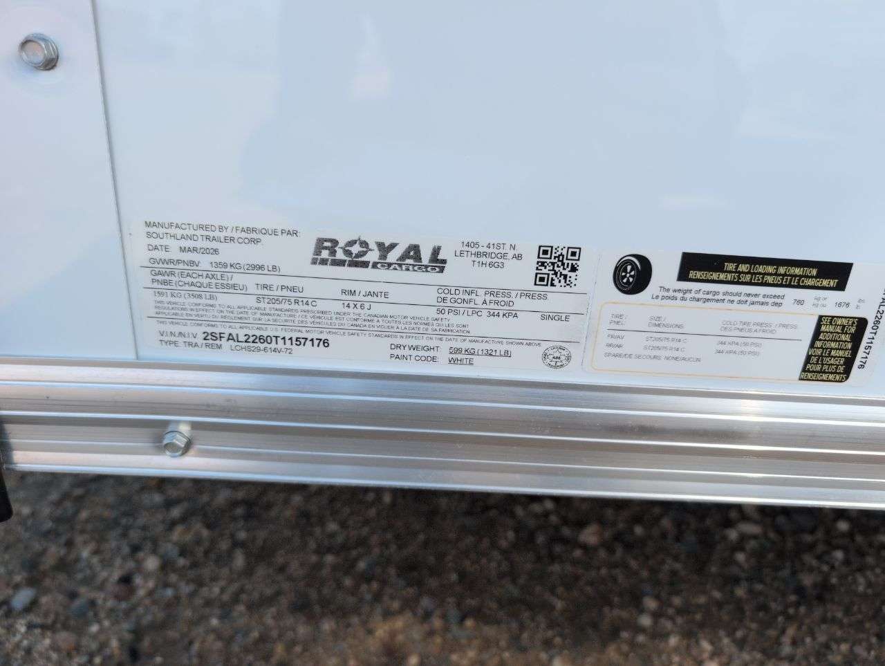 2026 Royal LCH 6' x 12' + V-Nose Cargo Trailer
