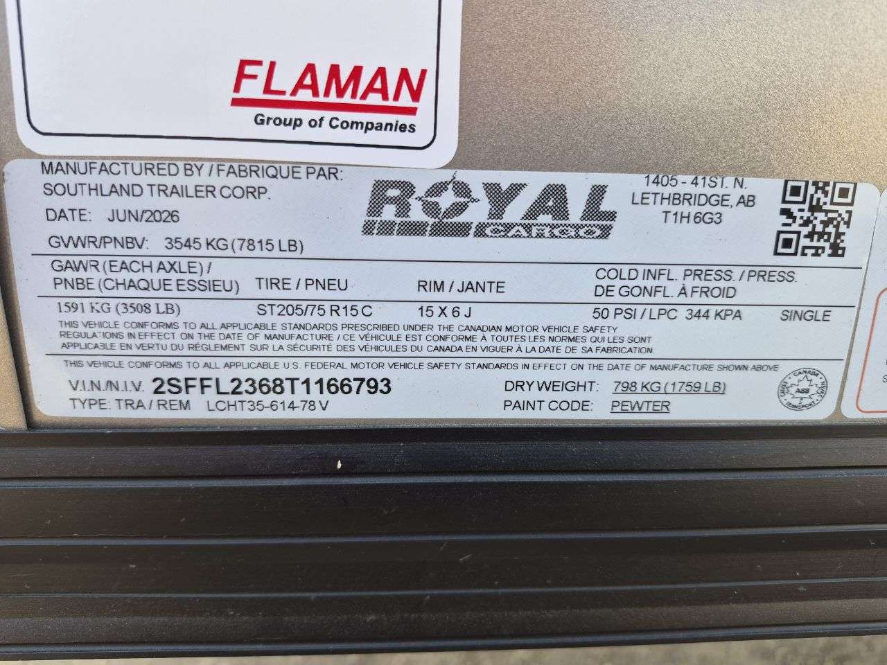 2026 Royal LCH 6' x 12' + V-Nose Cargo Trailer