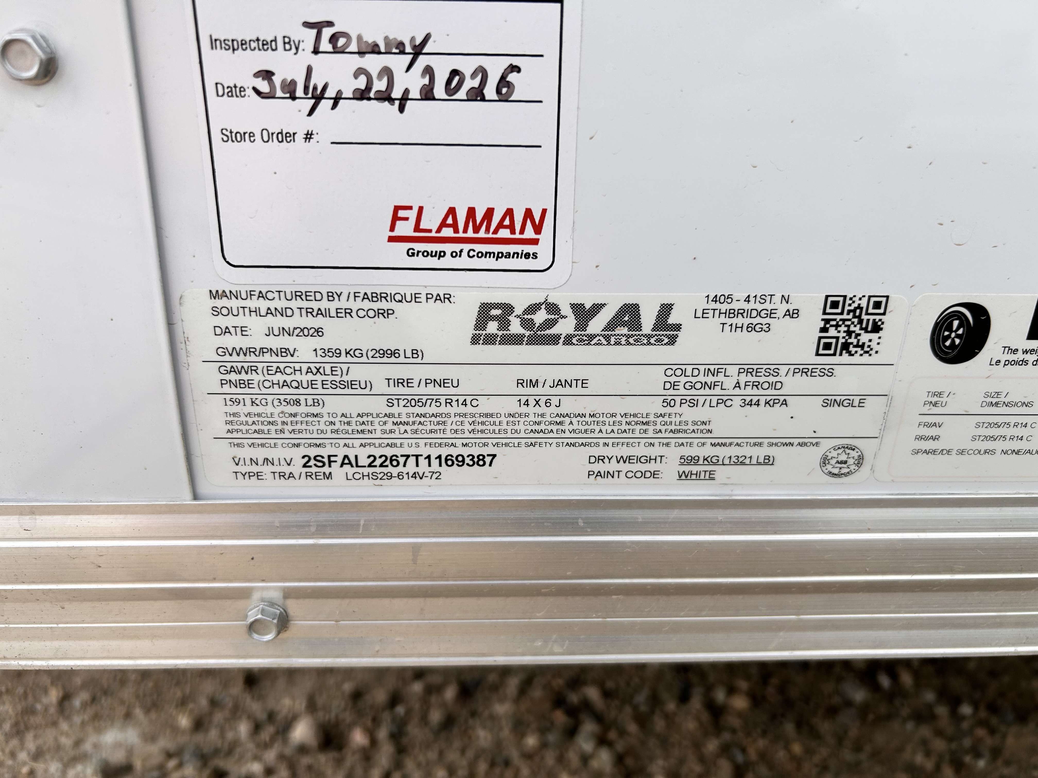2026 Royal LCH 6' x 12' + V-Nose Cargo Trailer