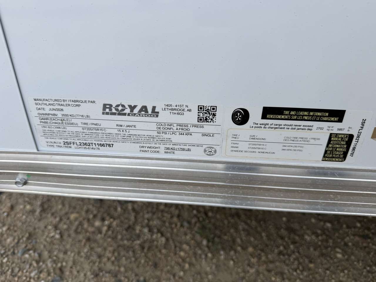 2026 Royal LCH 6' x 12' + V-Nose Cargo Trailer