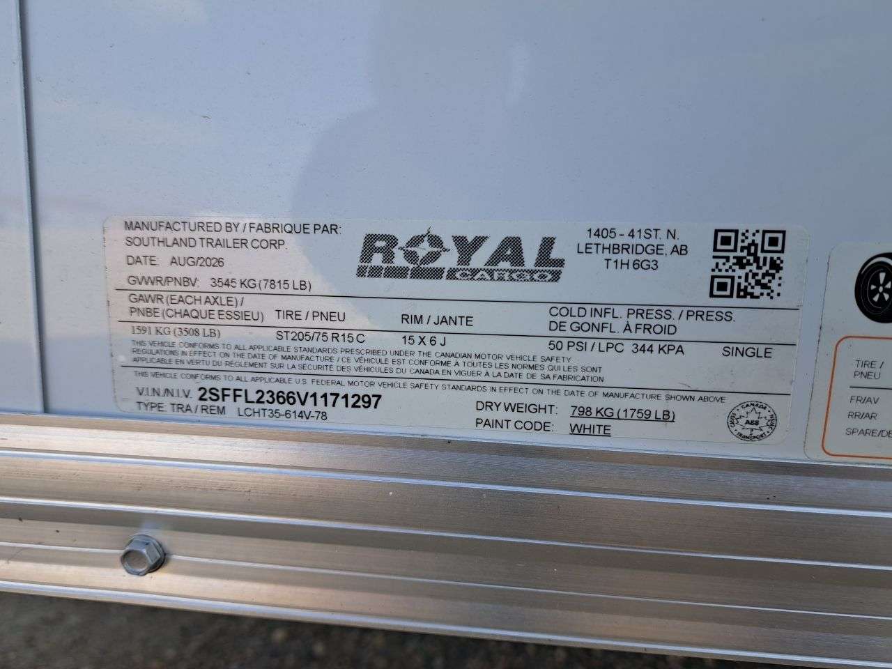 2026 Royal LCH 6' x 12' + V-Nose Cargo Trailer