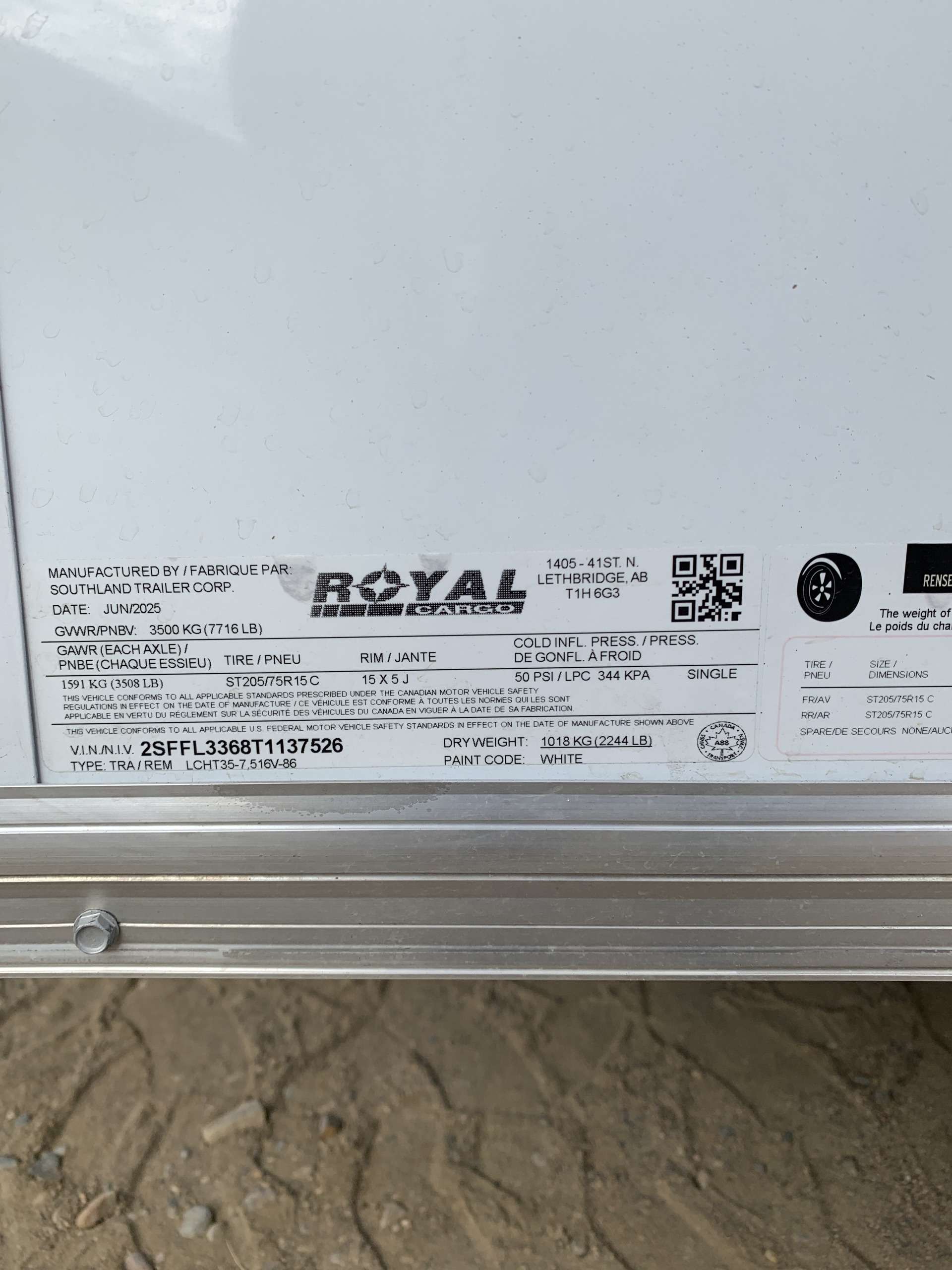 2026 Royal LCH 7'6" x 14' + V-Nose Cargo Trailer