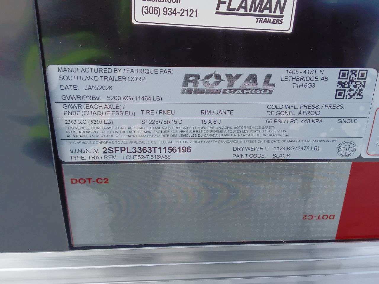 2026 Royal LCH 7'6" x 14' + V-Nose Cargo Trailer