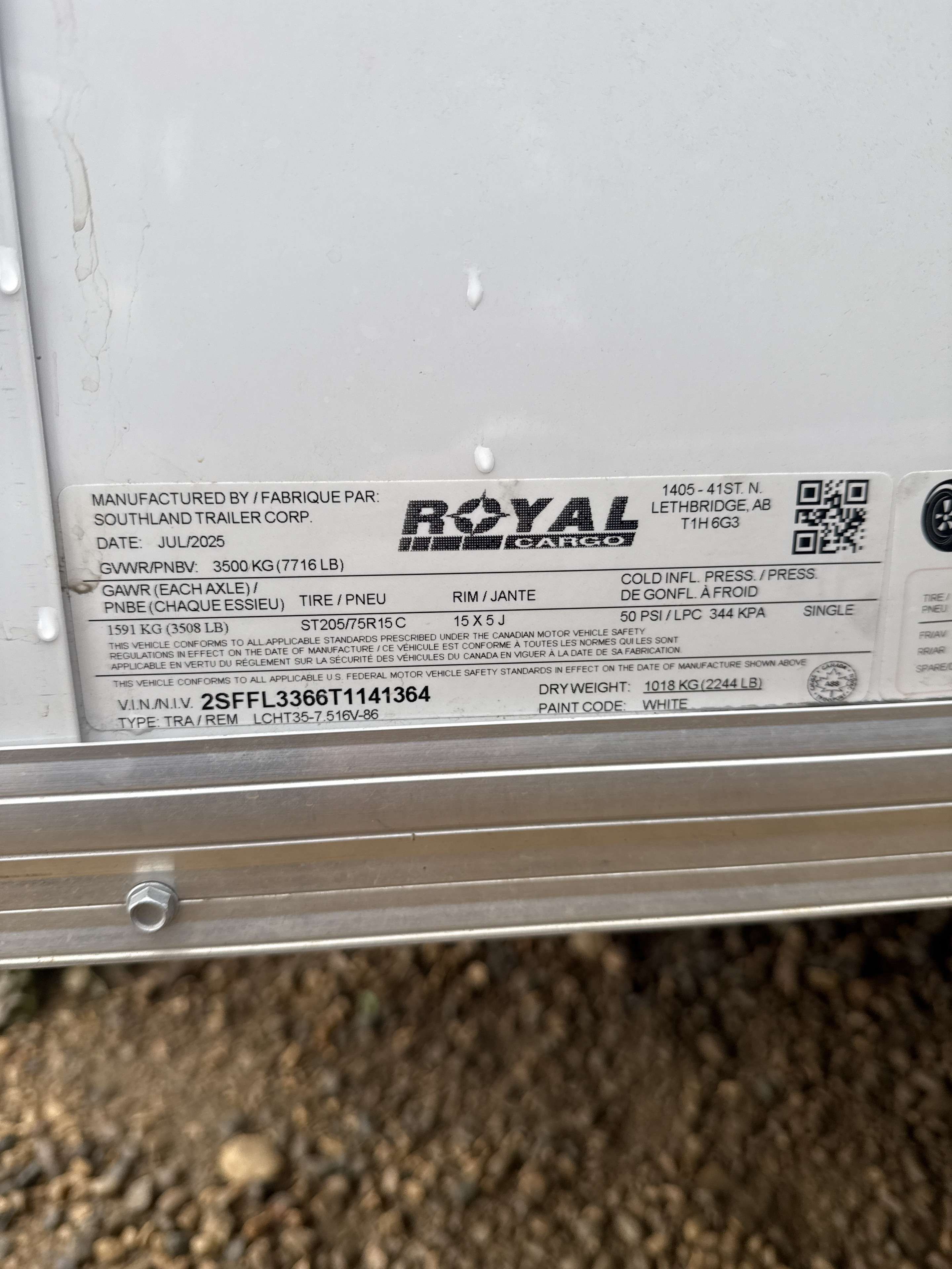 2026 Royal LCH 7'6" x 14' + V-Nose Cargo Trailer