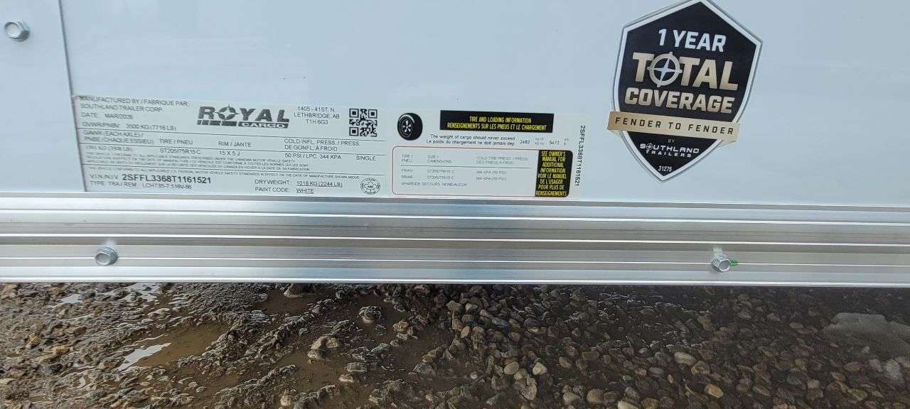 2026 Royal LCH 7'6" x 14' + V-Nose Cargo Trailer