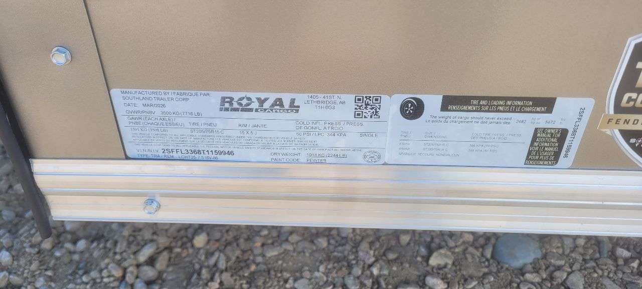 2026 Royal LCH 7'6" x 14' + V-Nose Cargo Trailer