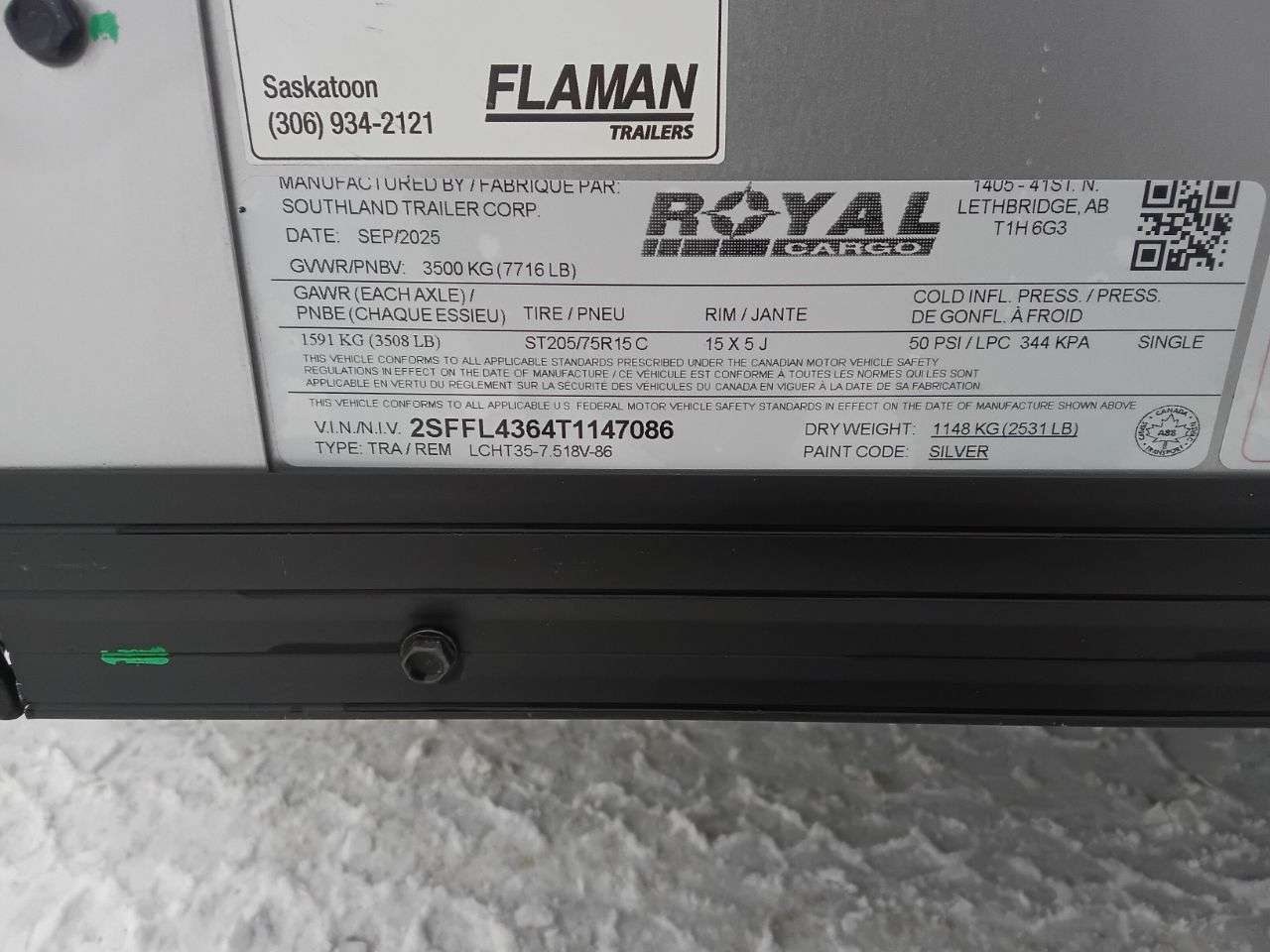 2026 Royal LCH 7'6" x 16' + V-Nose Cargo Trailer