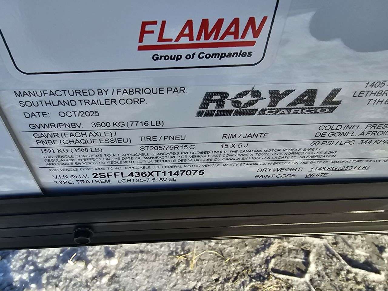 2026 Royal LCH 7'6" x 16' + V-Nose Cargo Trailer