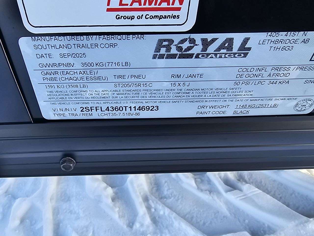 2026 Royal LCH 7'6" x 16' + V-Nose Cargo Trailer