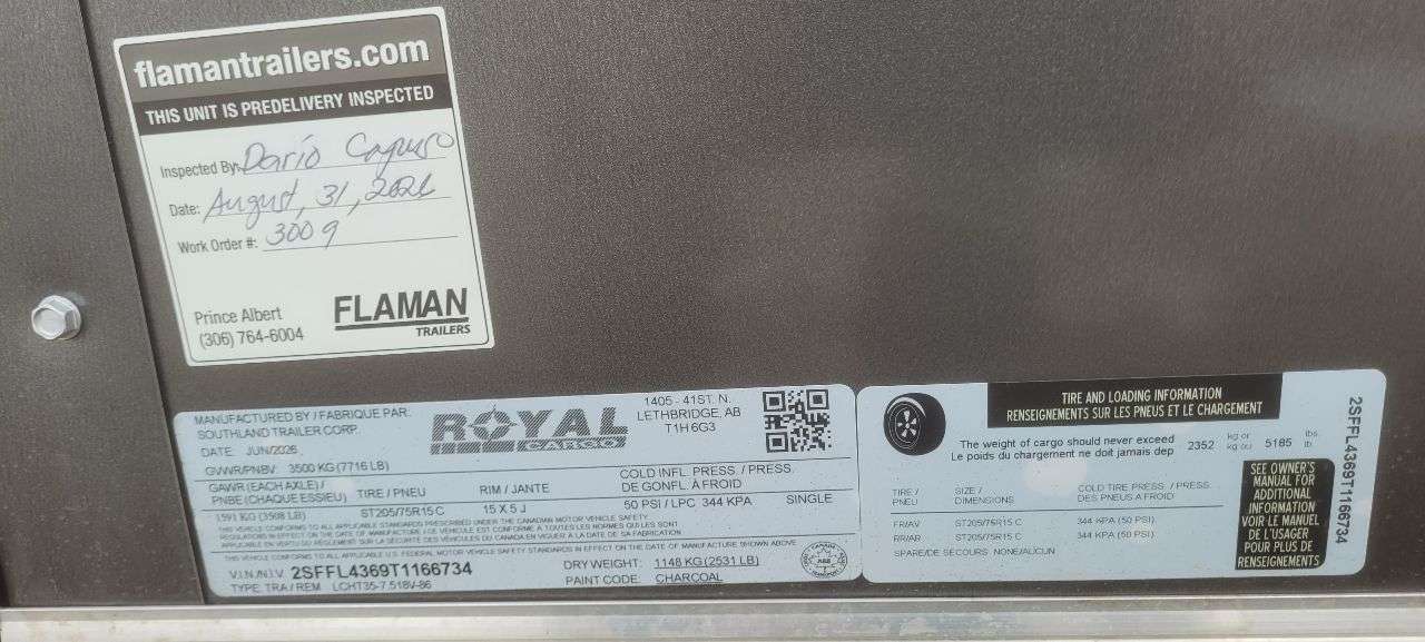 2026 Royal LCH 7'6" x 16' + V-Nose Cargo Trailer