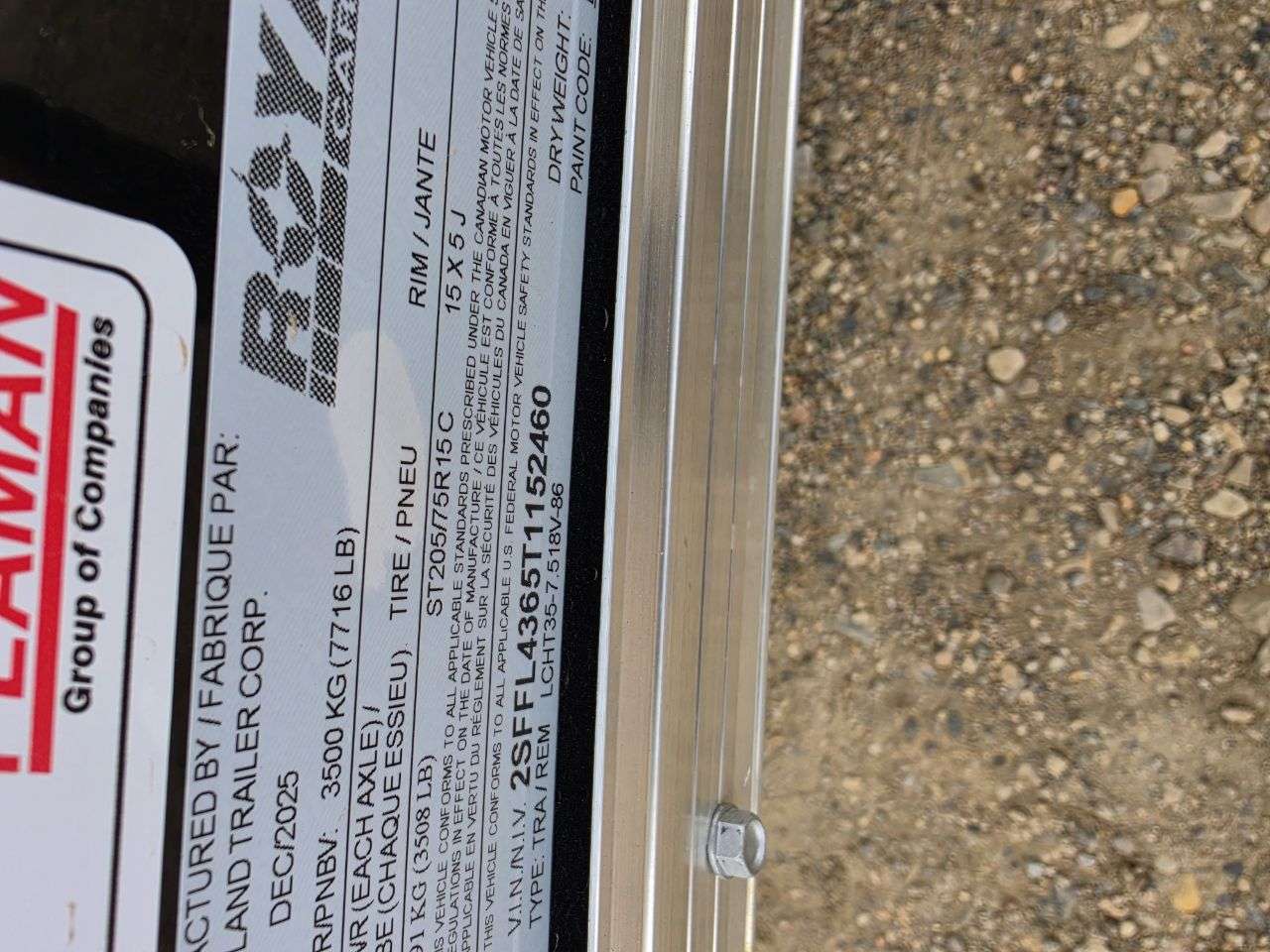2026 Royal LCH 7'6" x 16' + V-Nose Cargo Trailer