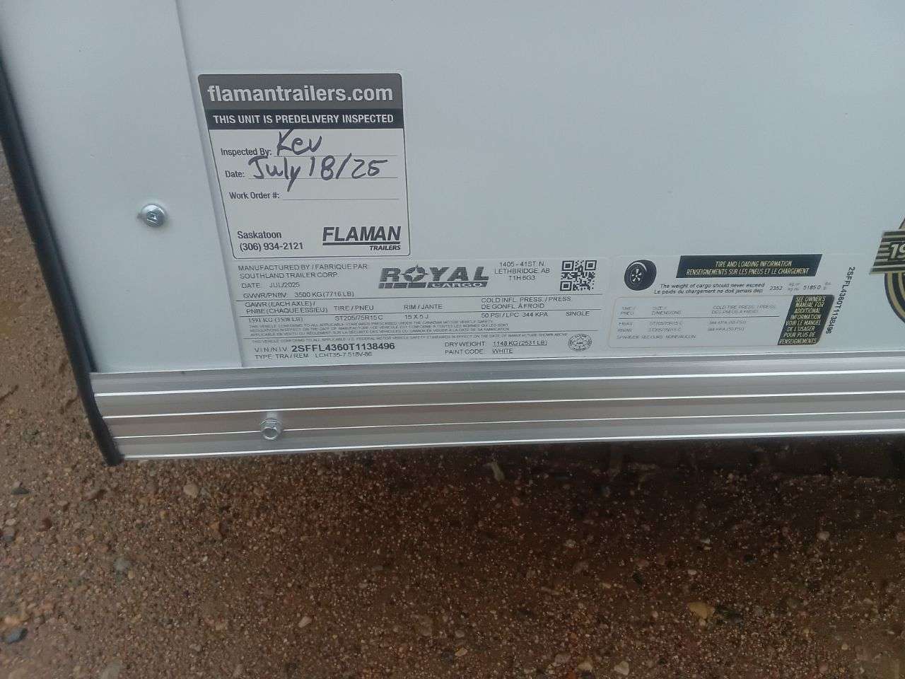 2026 Royal LCH 7'6" x 16' + V-Nose Trailer