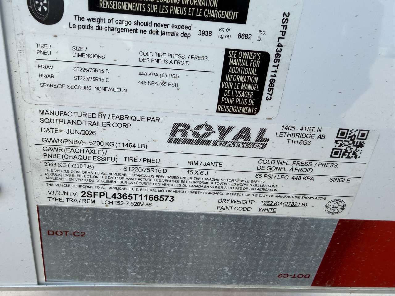 2026 Royal LCH 7'6" x 18' + V-Nose Cargo Trailer