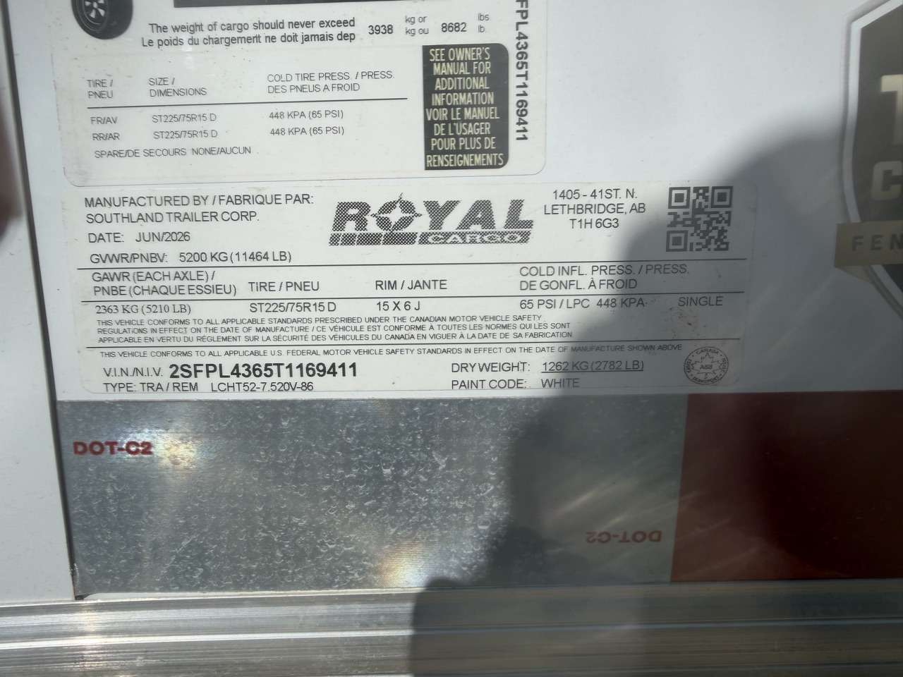 2026 Royal LCH 7'6" x 18' + V-Nose Cargo Trailer