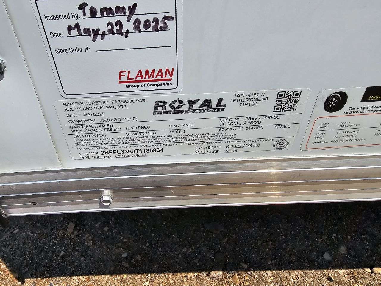 2026 Royal LCH 7' x 14' + V-Nose Cargo