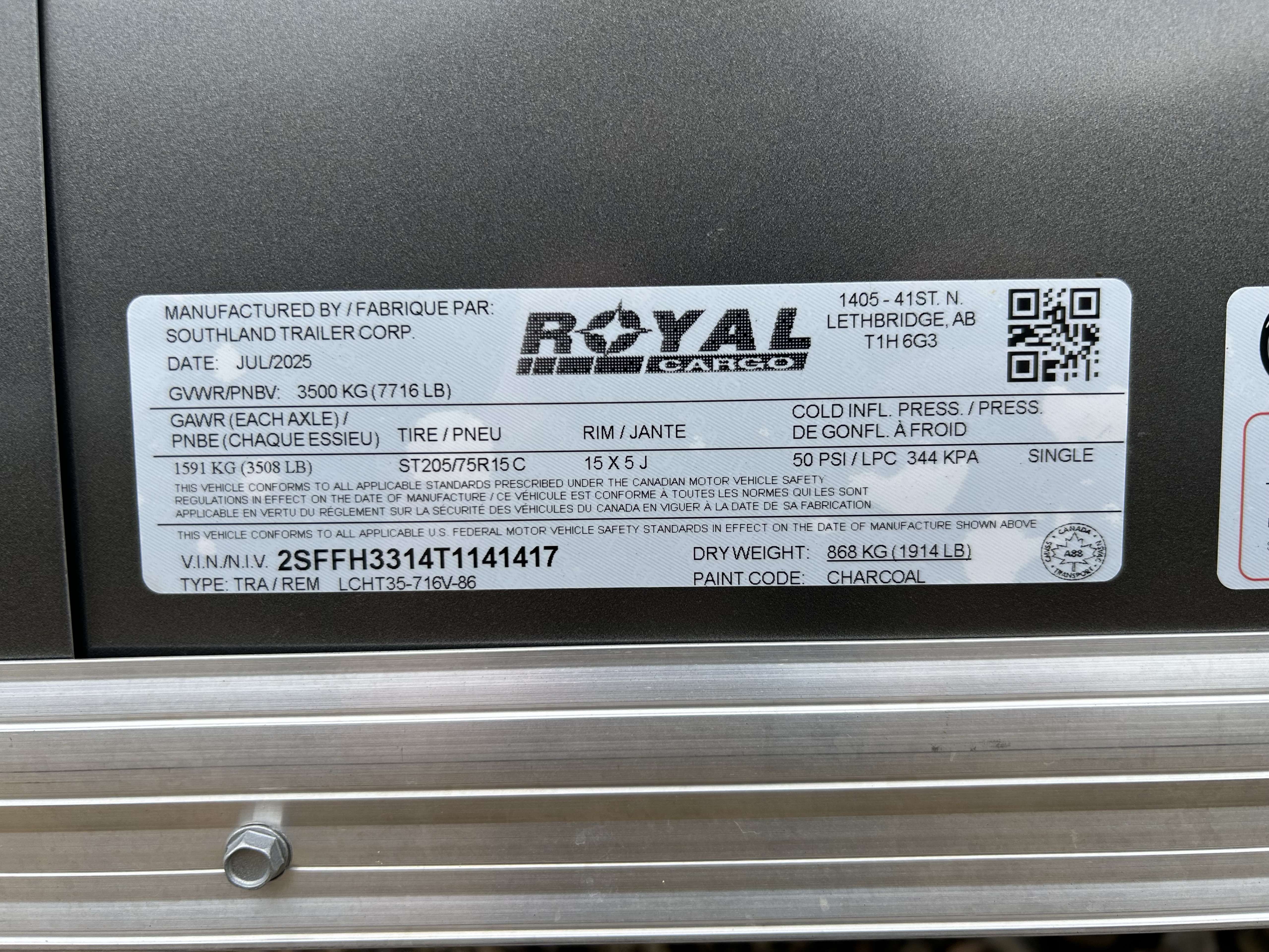 2026 Royal LCH 7' x 14' + V-Nose Cargo Trailer
