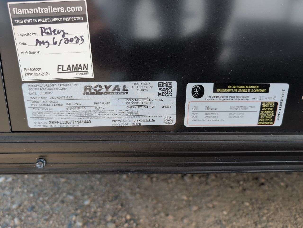 2026 Royal LCH 7' x 14' + V-Nose Cargo Trailer
