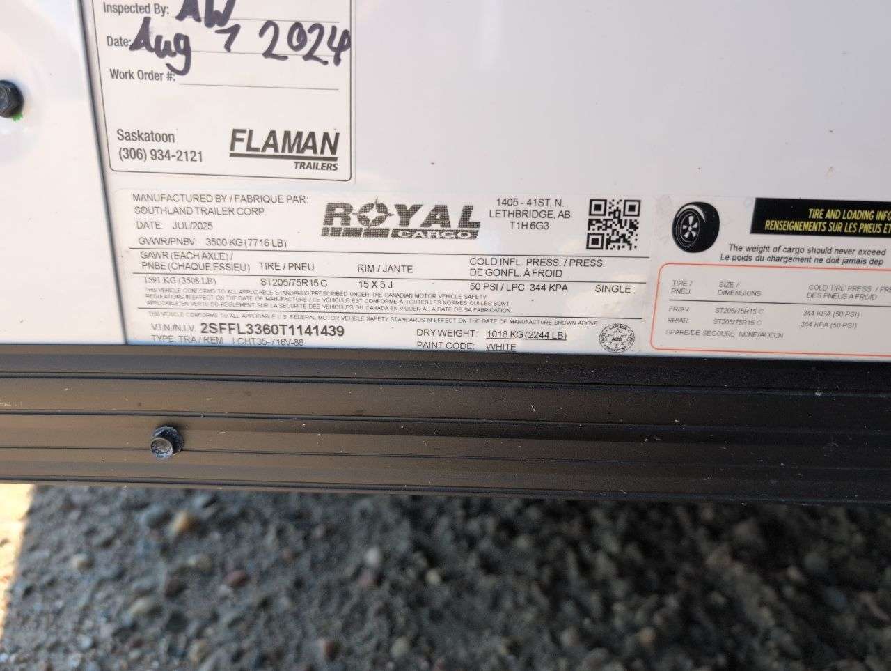 2026 Royal LCH 7' x 14' + V-Nose Cargo Trailer