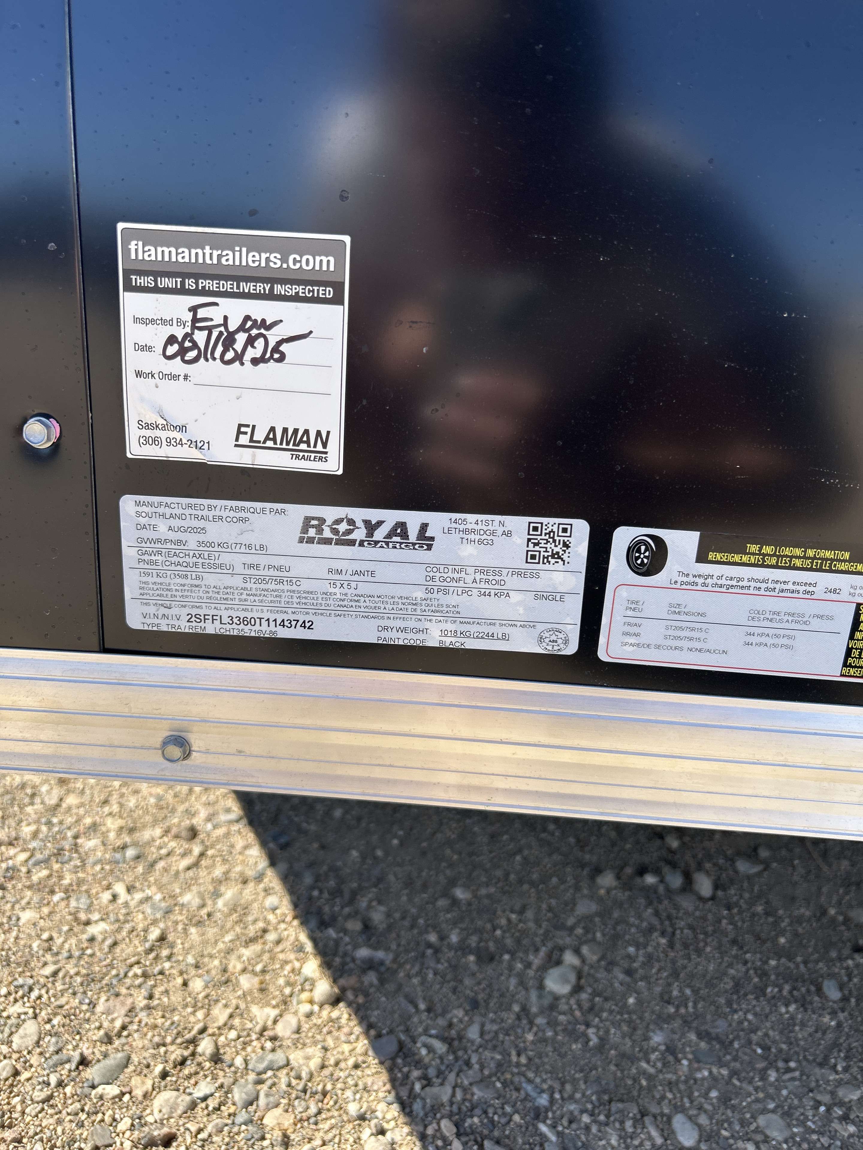 2026 Royal LCH  7' x 14' + V-Nose Cargo Trailer
