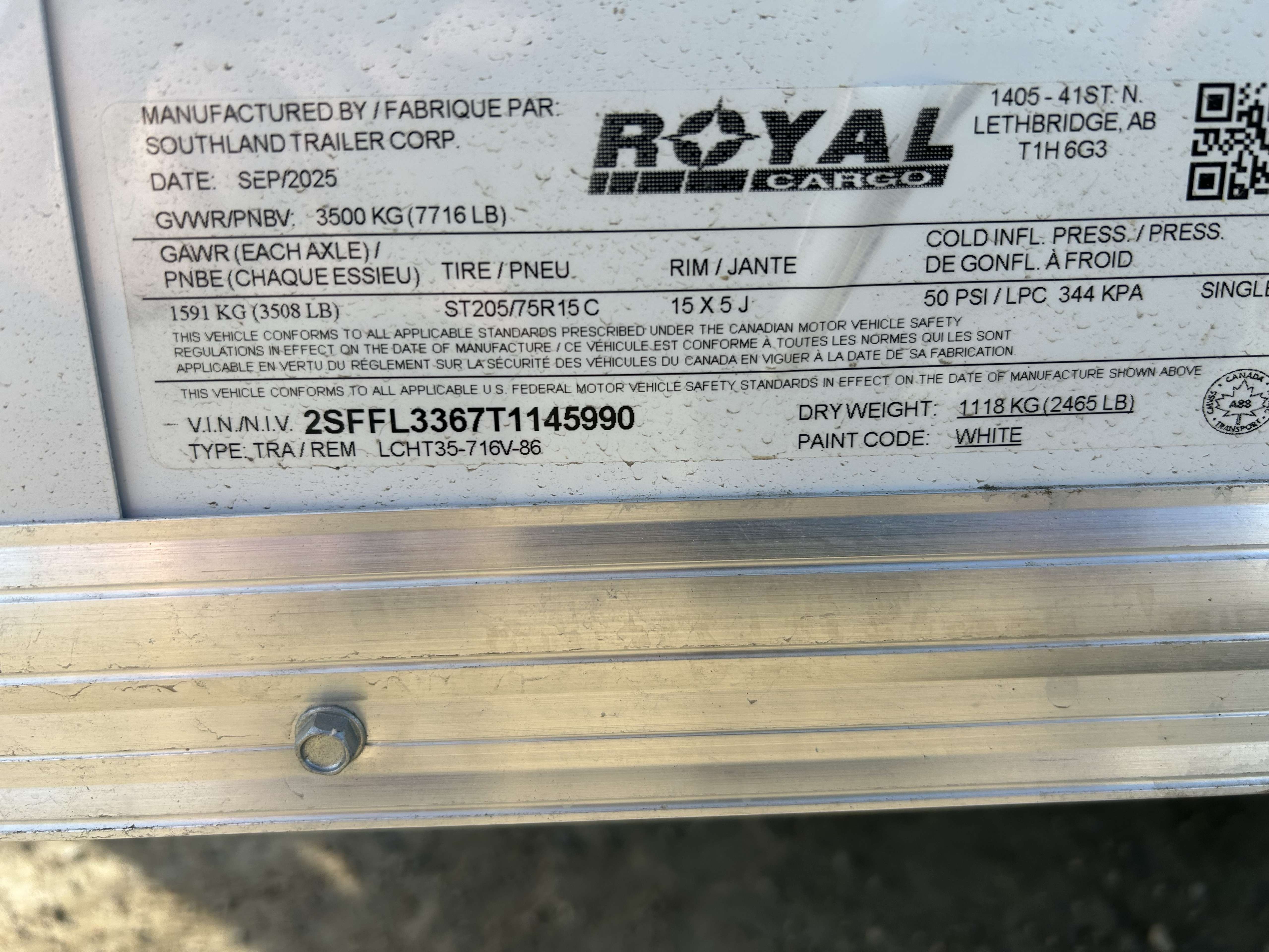 2026 Royal LCH 7' x 14' + V-Nose Cargo Trailer