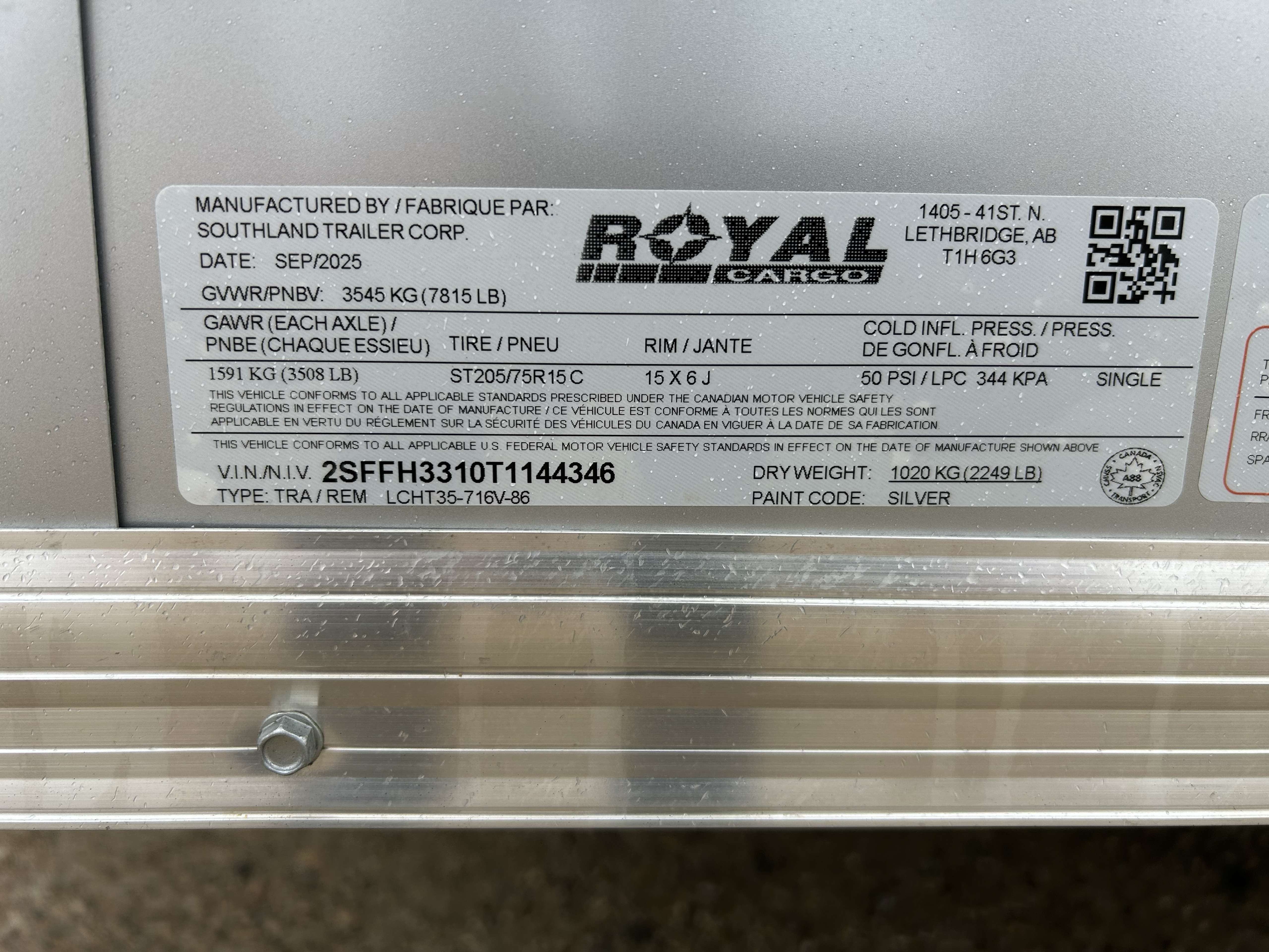 2026 Royal LCH 7' x 14' + V-Nose Cargo Trailer