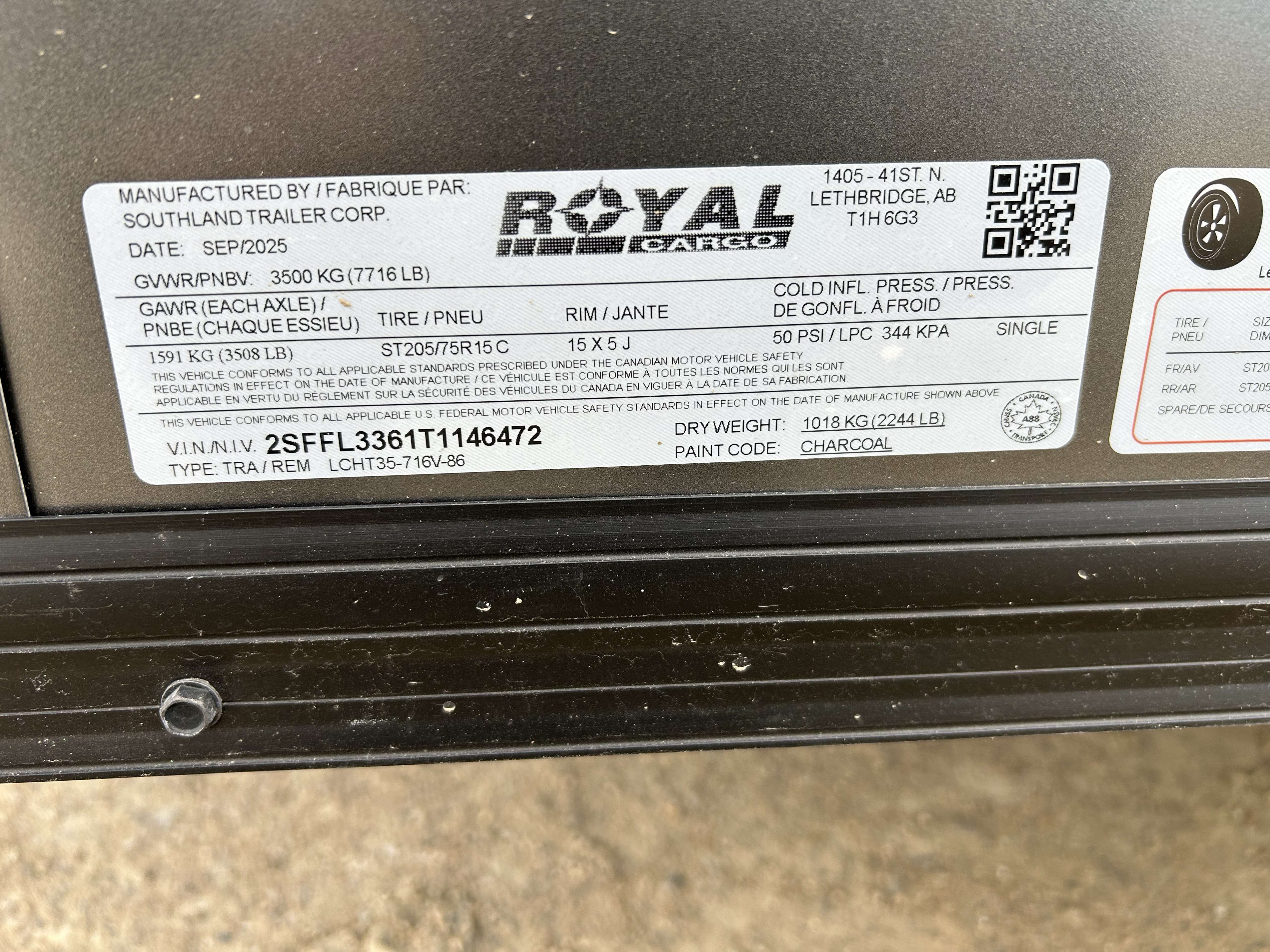 2026 Royal LCH 7' x 14' + V-Nose Cargo Trailer