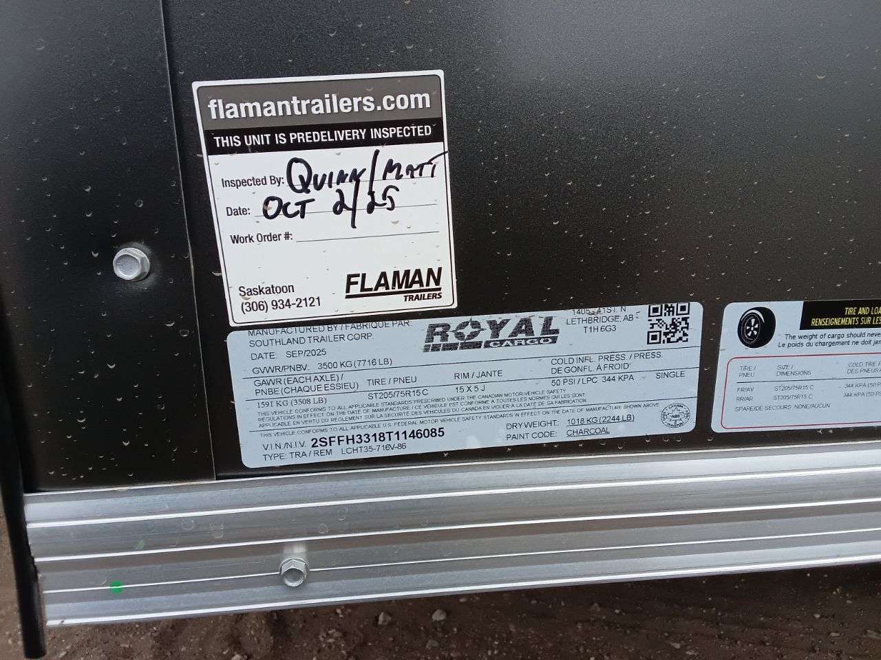 2026 Royal LCH 7' x 14' + V-Nose Cargo Trailer