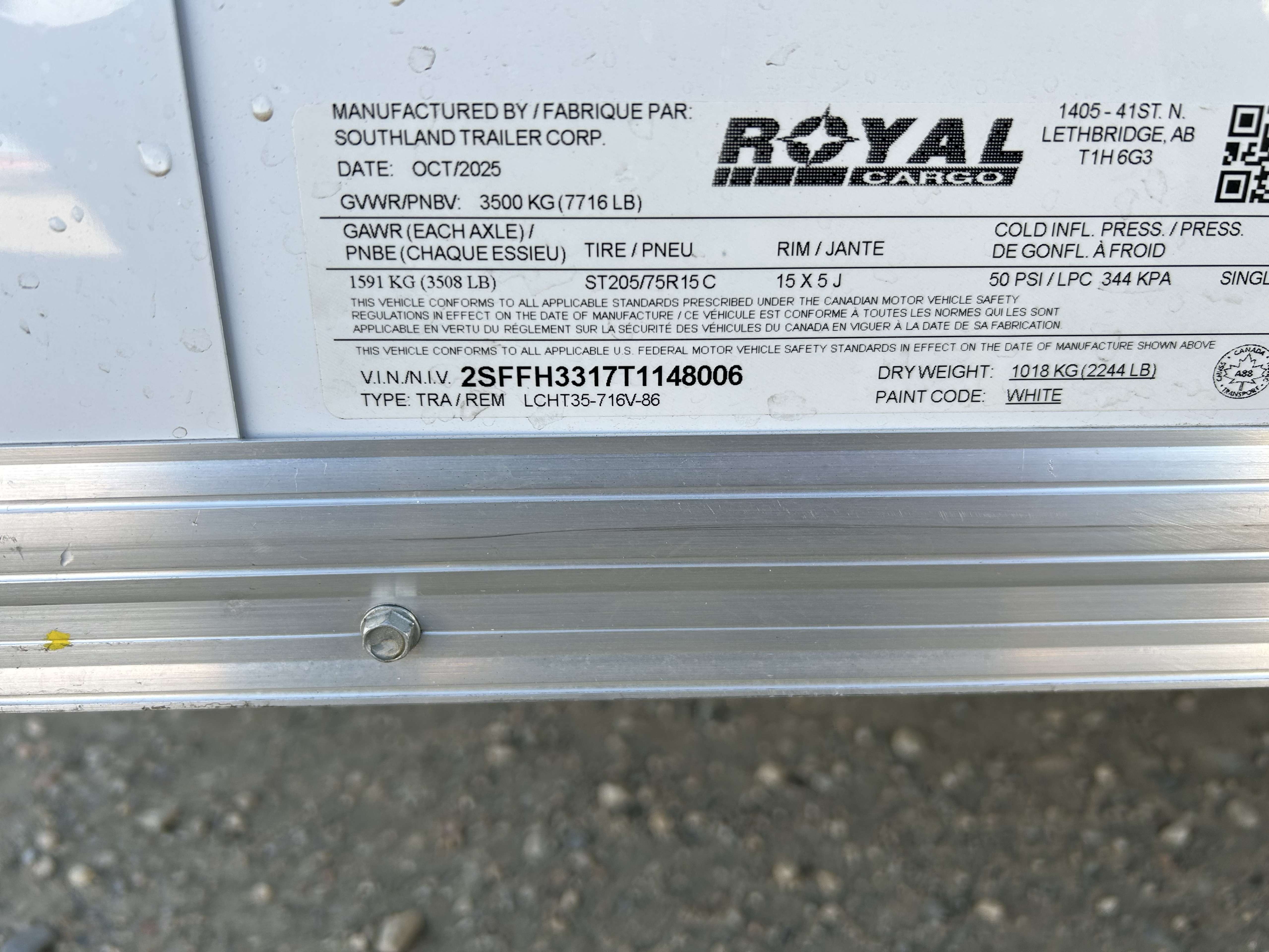 2026 Royal LCH 7' x 14' + V-Nose Cargo Trailer