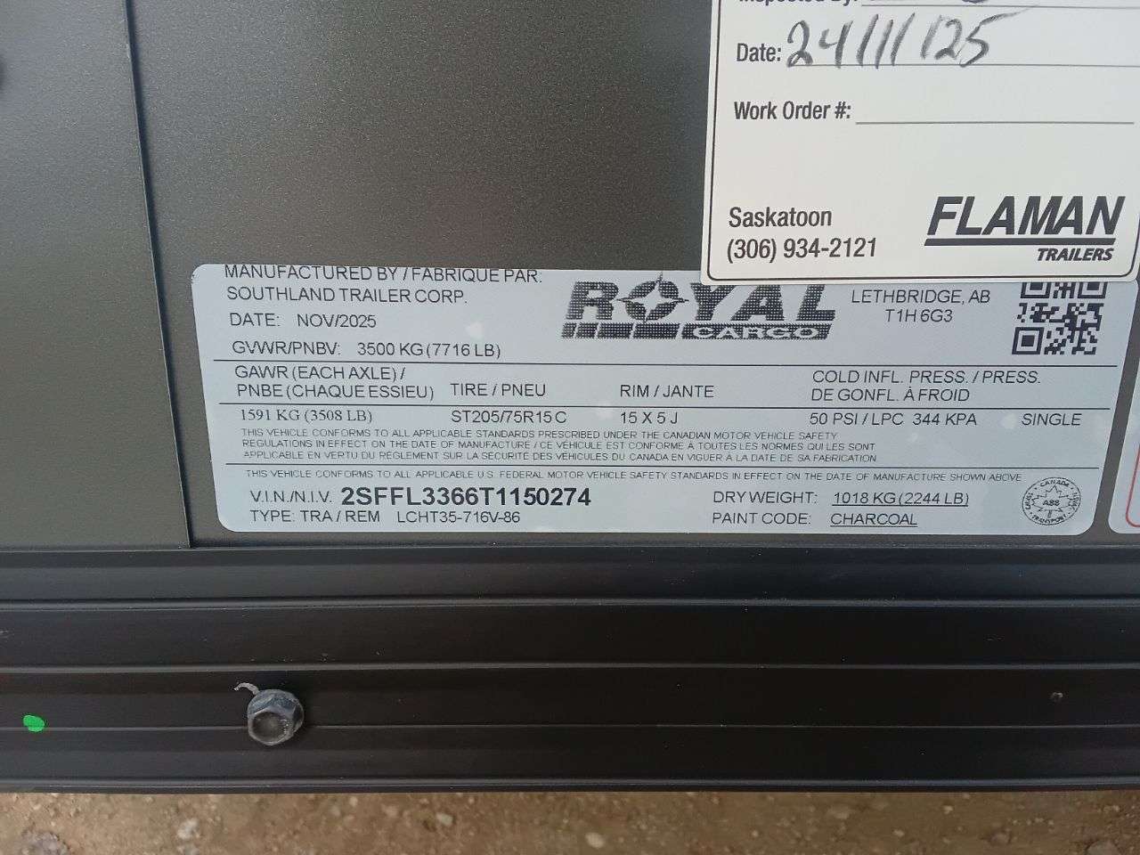 2026 Royal LCH 7' x 14' + V-Nose Cargo Trailer