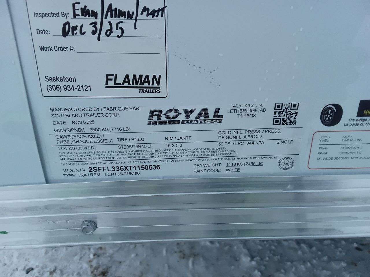 2026 Royal LCH  7' x 14' + V-Nose Cargo Trailer