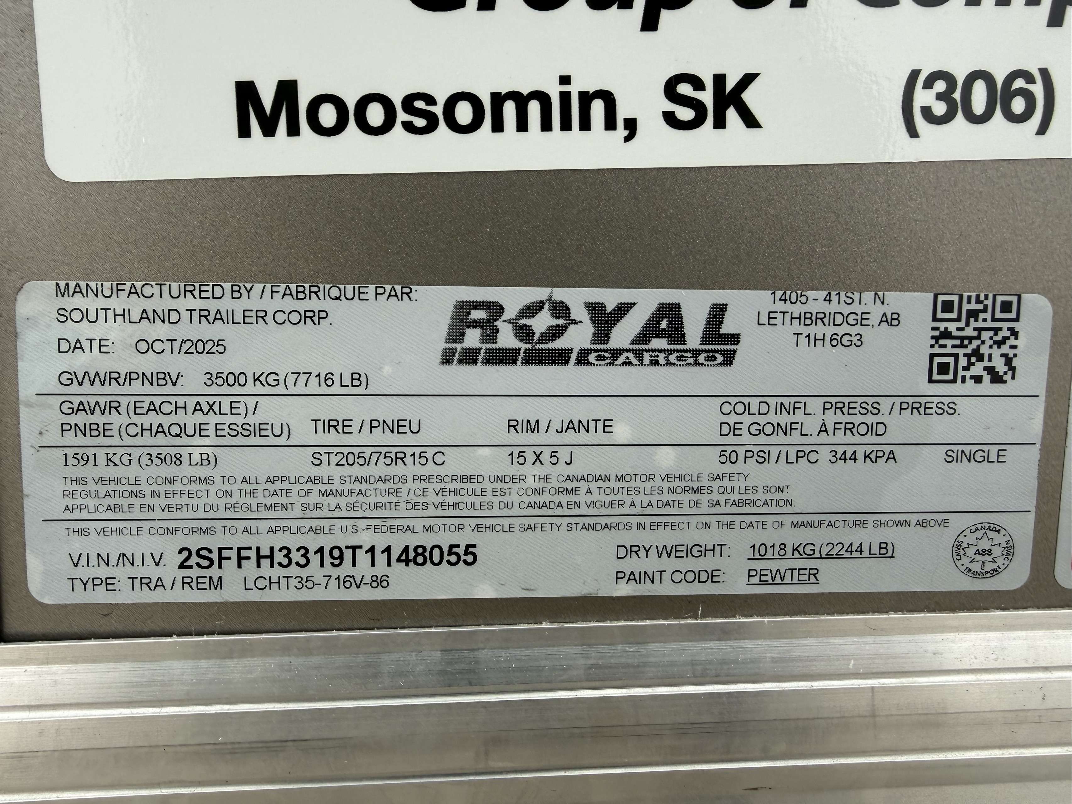 2026 Royal LCH 7' x 14' + V-Nose Cargo Trailer