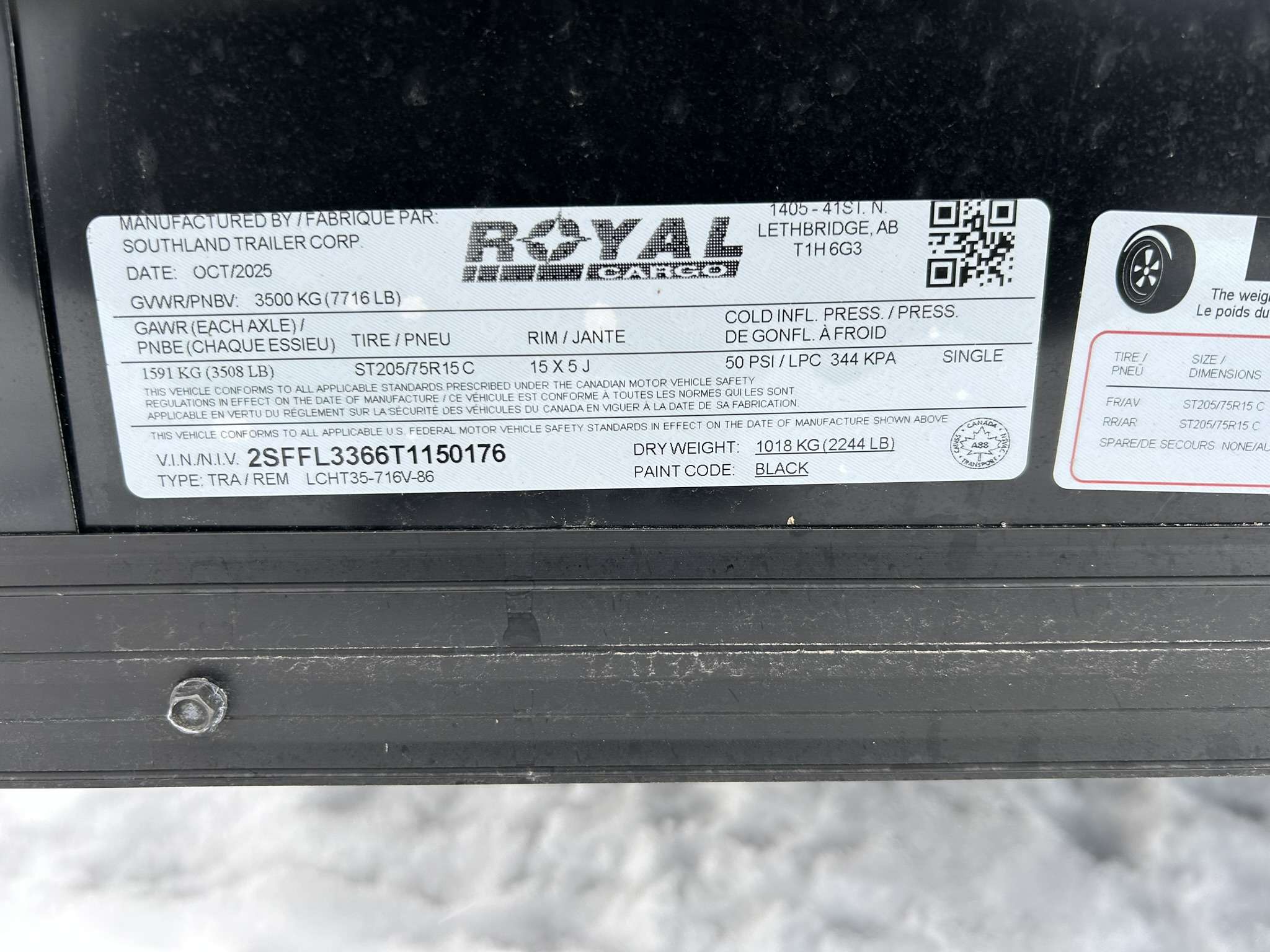 2026 Royal LCH 7' x 14' + V-Nose Cargo Trailer