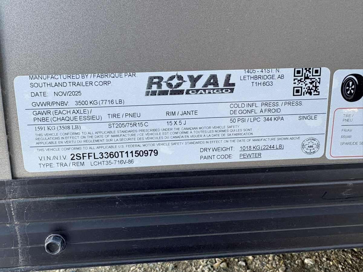 2026 Royal LCH 7' x 14' + V-Nose Cargo Trailer