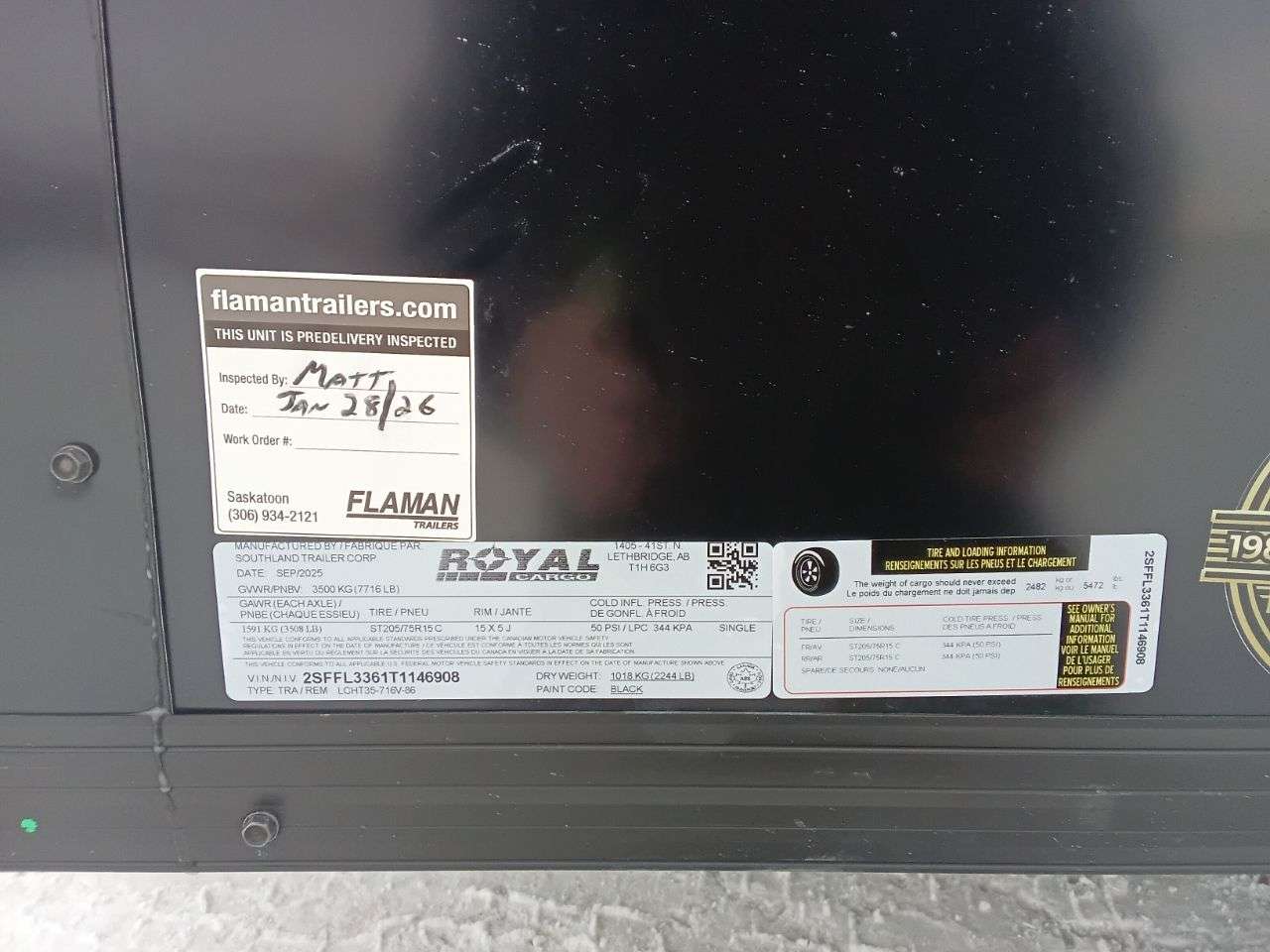 2026 Royal LCH 7' x 14' + V-Nose Cargo Trailer