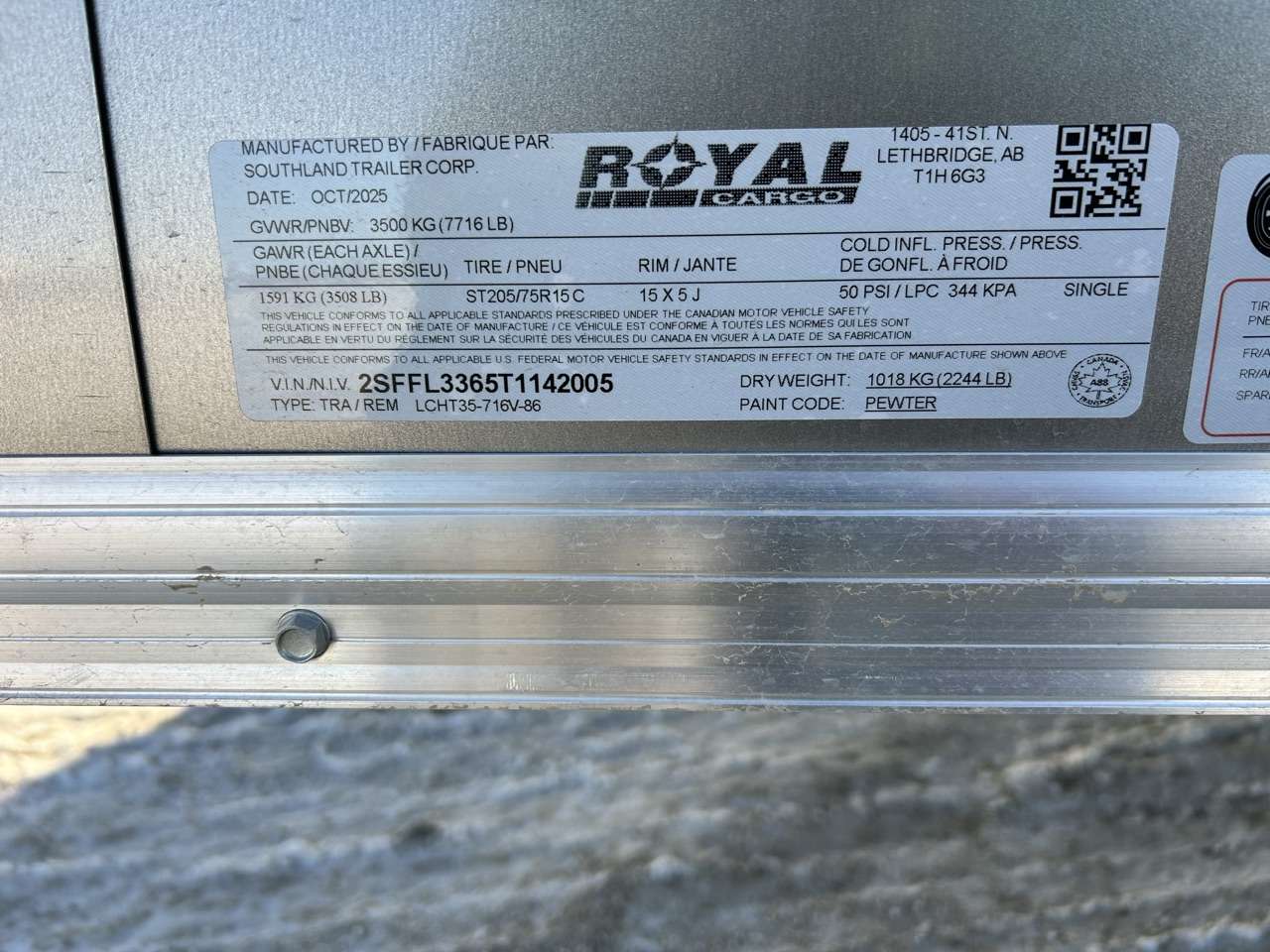 2026 Royal LCH 7' x 14' + V-Nose Cargo Trailer