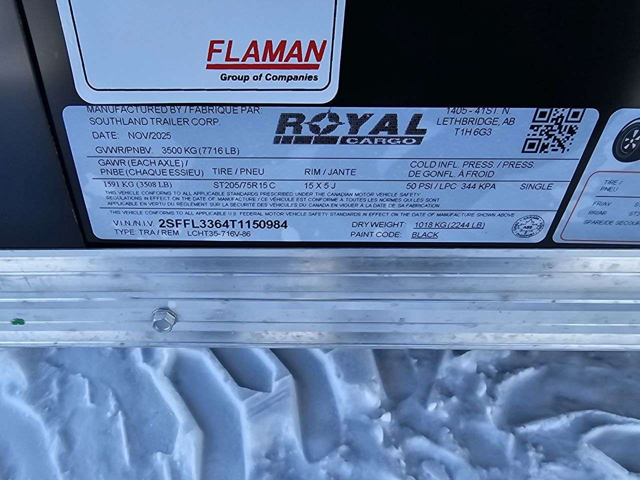 2026 Royal LCH 7' x 14' + V-Nose Cargo Trailer