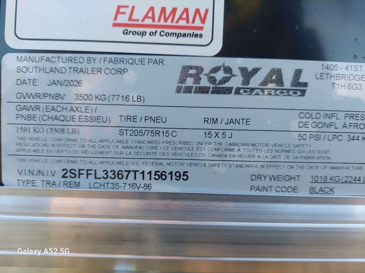 2026 Royal LCH 7' x 14' + V-Nose Cargo Trailer