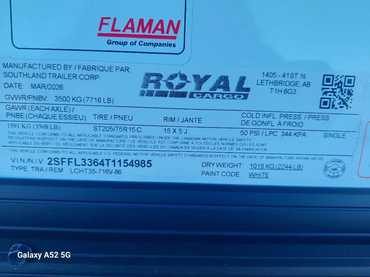 2026 Royal LCH 7' x 14' + V-Nose Cargo Trailer