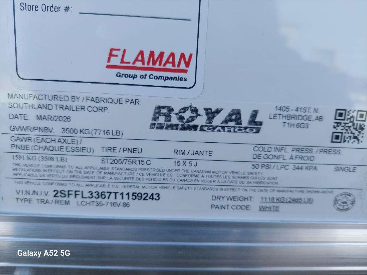 2026 Royal LCH 7' x 14' + V-Nose Cargo Trailer