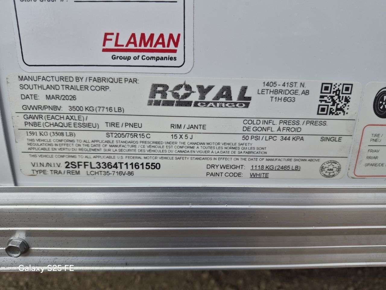 2026 Royal LCH 7' x 14' + V-Nose Cargo Trailer