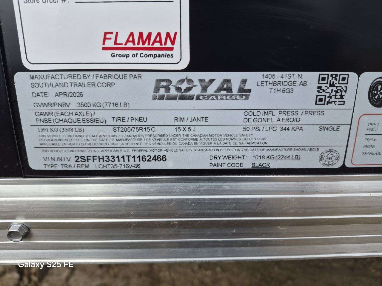 2026 Royal LCH 7' x 14' + V-Nose Cargo Trailer